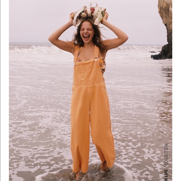 Zara Pants - LAST CHANCE ⚡️ Zara Linen Blend Overalls Orange XS